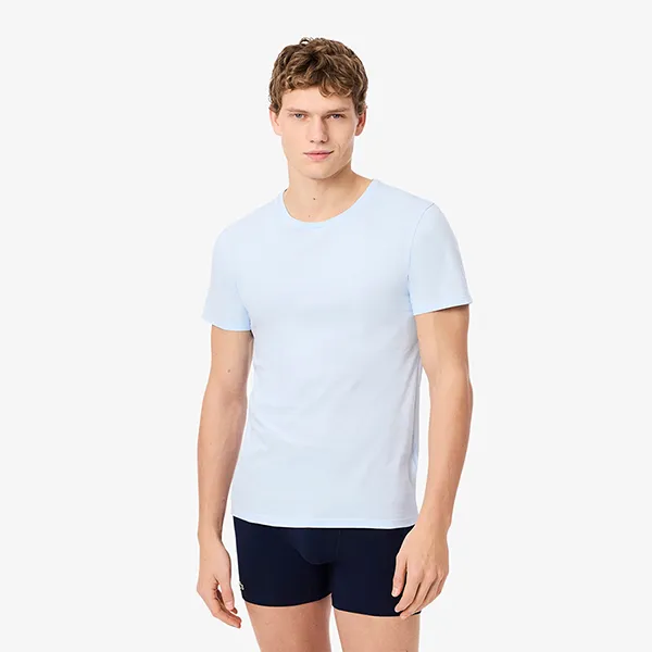 Set 3 Áo Thun Nam Lacoste Men's 3-Pack Slim Fit Undershirts TH2273 ELI Màu Xanh Size XS