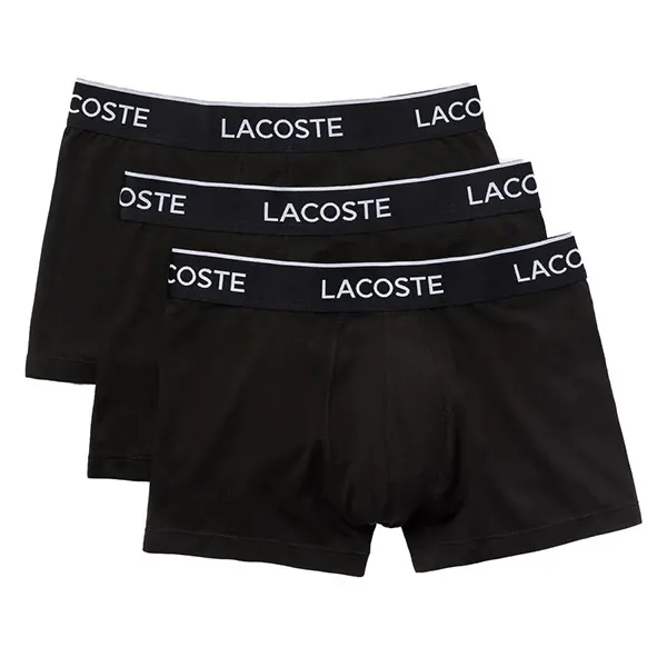 Set 3 Quần Lót Nam Lacoste Casual Black Trunks 5H3389 031 Màu Đen Size XS