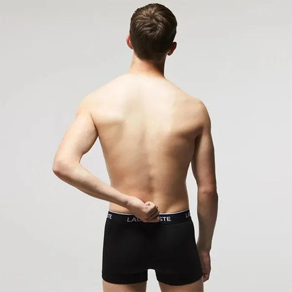 Set 3 Quần Lót Nam Lacoste Casual Black Trunks 5H3389 031 Màu Đen Size XS