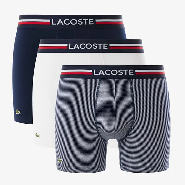Set 3 Quần Lót Nam Lacoste Men's 3-Pack Cotton Boxer Briefs 6H1281 525 Phối Màu Size XS