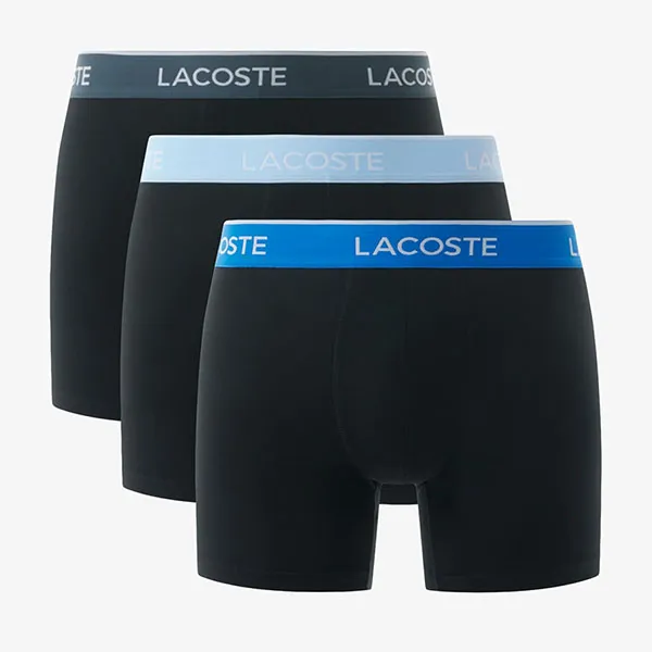 Set 3 Quần Lót Nam Lacoste Men's 3-Pack Cotton Boxer Briefs 6H1282 B68 Màu Đen Size XS