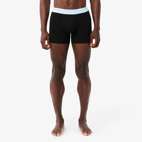 Set 3 Quần Lót Nam Lacoste Men's 3-Pack Cotton Boxer Briefs 6H1282 B68 Màu Đen Size XS