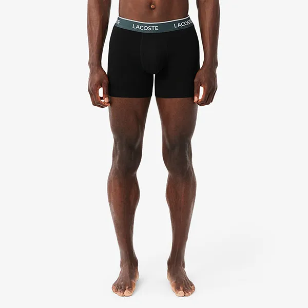 Set 3 Quần Lót Nam Lacoste Men's 3-Pack Cotton Boxer Briefs 6H1282 B68 Màu Đen Size XS