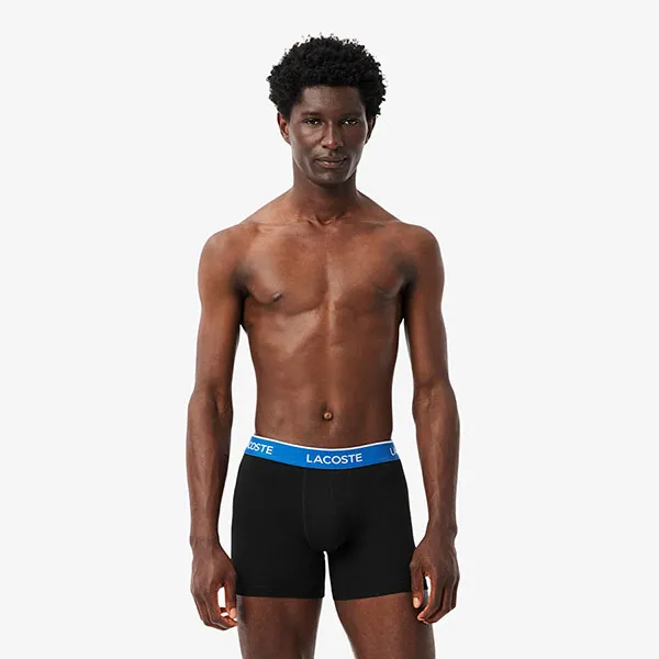 Set 3 Quần Lót Nam Lacoste Men's 3-Pack Cotton Boxer Briefs 6H1282 B68 Màu Đen Size XS
