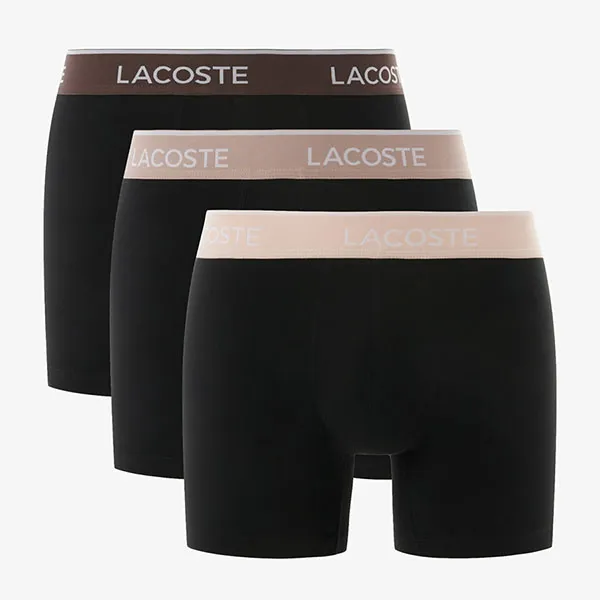 Set 3 Quần Lót Nam Lacoste Men's 3-Pack Cotton Boxer Briefs 6H1282 I3W Màu Đen Size XS