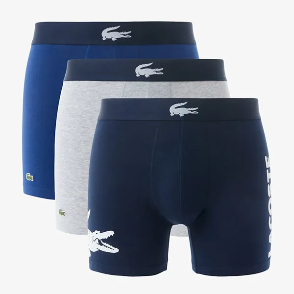 Set 3 Quần Lót Nam Lacoste Men's 3-Pack Cotton Boxer Briefs 6H1295 BCK Phối Màu Size XS