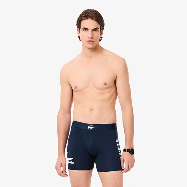 Set 3 Quần Lót Nam Lacoste Men's 3-Pack Cotton Boxer Briefs 6H1295 BCK Phối Màu Size XS