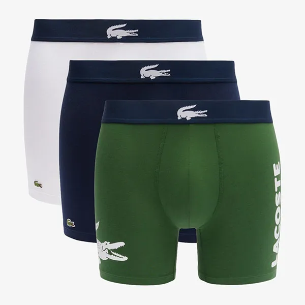 Set 3 Quần Lót Nam Lacoste Men's 3-Pack Cotton Boxer Briefs 6H1295 P52 Phối Màu Size XS