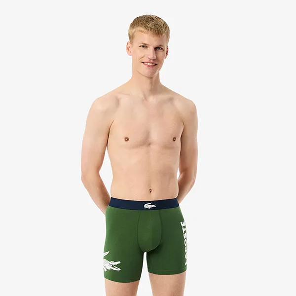 Set 3 Quần Lót Nam Lacoste Men's 3-Pack Cotton Boxer Briefs 6H1295 P52 Phối Màu Size XS