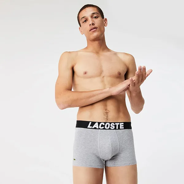 Set 3 Quần Lót Nam Lacoste Trunks Boxers 3-Pack 5H2083 10 NUA Phối Màu Size L