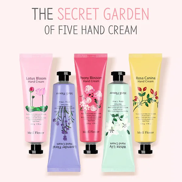 Set Kem Dưỡng Mềm Da Tay Medi Flower The Secret Garden Of Five Hand Cream (50g x 5)