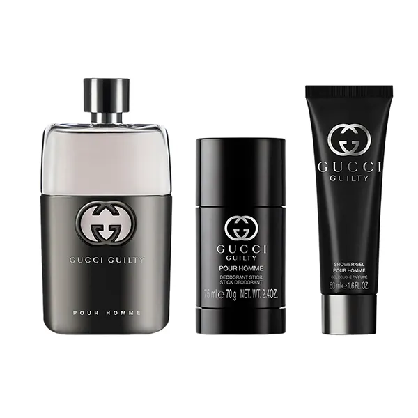 Set 3 Món Nước Hoa Nam Gucci Guilty Pour Homme (EDT 90ml + Deostick 75ml + Sữa Tắm