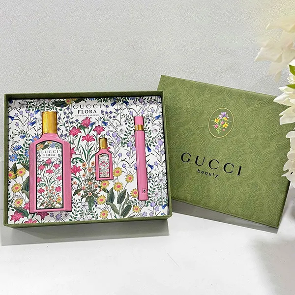 Set Nước Hoa Nữ Gucci Flora Gorgeous Gardenia EDP Gift 3 Món
