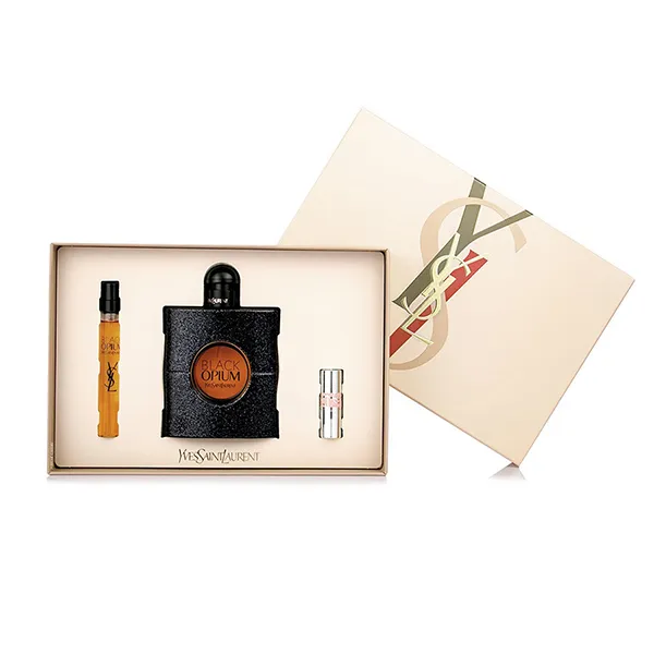 Set Nước Hoa Yves Saint Laurent YSL Black Opium EDP 3 Món (90ml + 10ml + Son Mini YSL Loveshine 44)