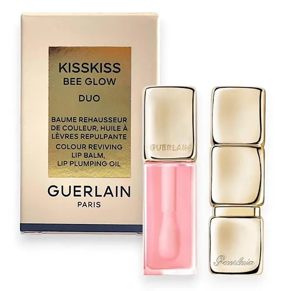 Set Son Dưỡng Guerlain KissKiss Bee Glow Duo 258 Rose Glow 2 Món