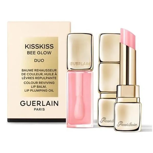 Set Son Dưỡng Guerlain KissKiss Bee Glow Duo 258 Rose Glow 2 Món