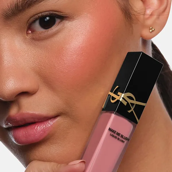 Set Son Dưỡng Và Phấn Má Hồng Yves Saint Laurent YSL (Loveshine Wet Shine 44 Nude Lavallière + Make Me Blush 44 Nude) Màu Hồng Nude