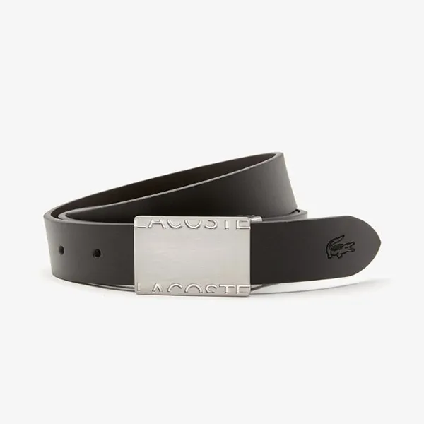 Set Thắt Lưng Nam Lacoste Men's 2-Buckle Belt Smooth Leather RC4060 Màu Đen Size 100