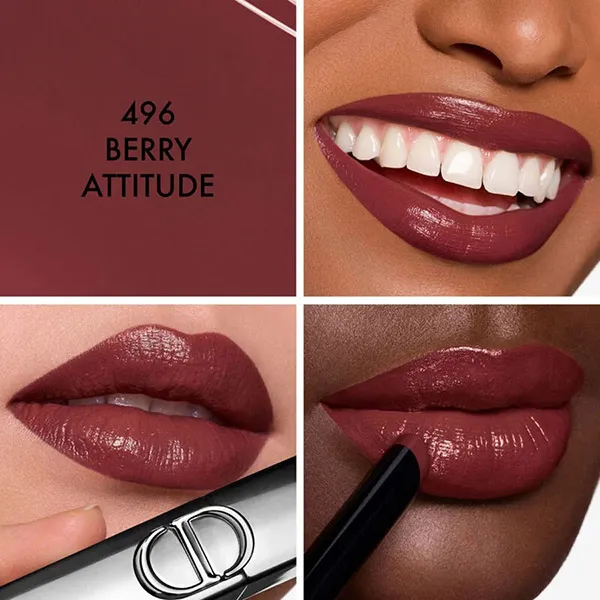 Son Dior Rouge Dior On Stage Slim Lipstick 496 Berry Attitude Shine Màu Đỏ Berry