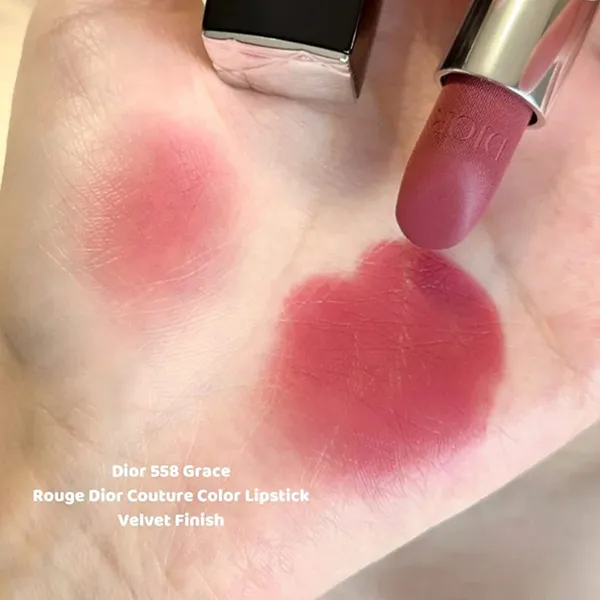 Son Dior Rouge Couture Floral Velvet Lipstick 558 Grace Màu Hồng Nâu