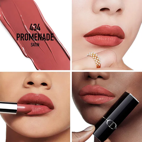 Son Dior Rouge Dior Couture Color Lipstick Satin Finish 434 Promenade Màu Hồng Đào Đất