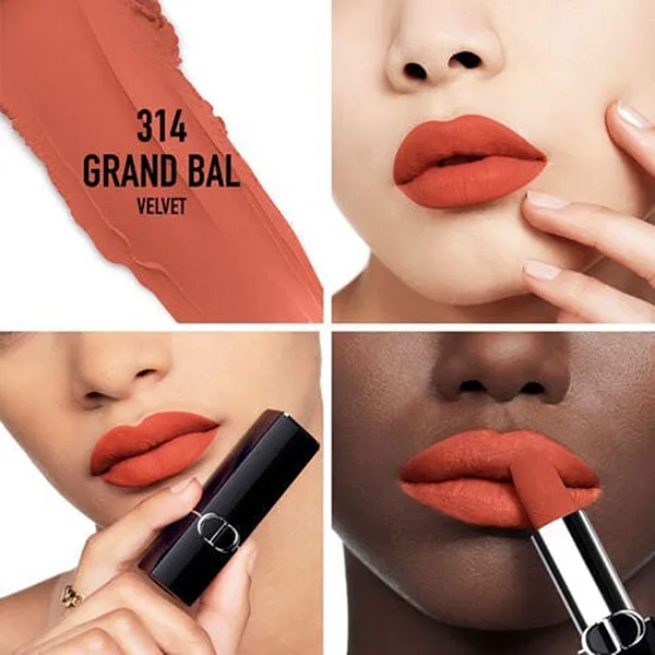 Son Dior Rouge Dior Couture Lipstick Velvet Finish 314 Grand Bal Màu Cam Gạch