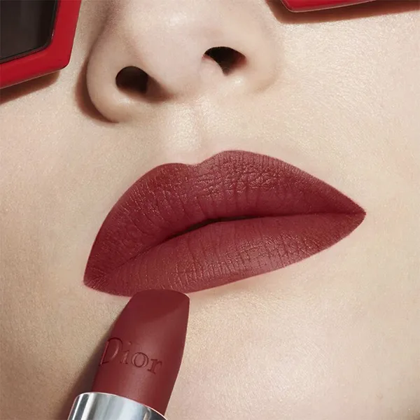 Son Dior Rouge Dior Refillable Lipstick 884 Célèbre Matte Finish Màu Đỏ Đất