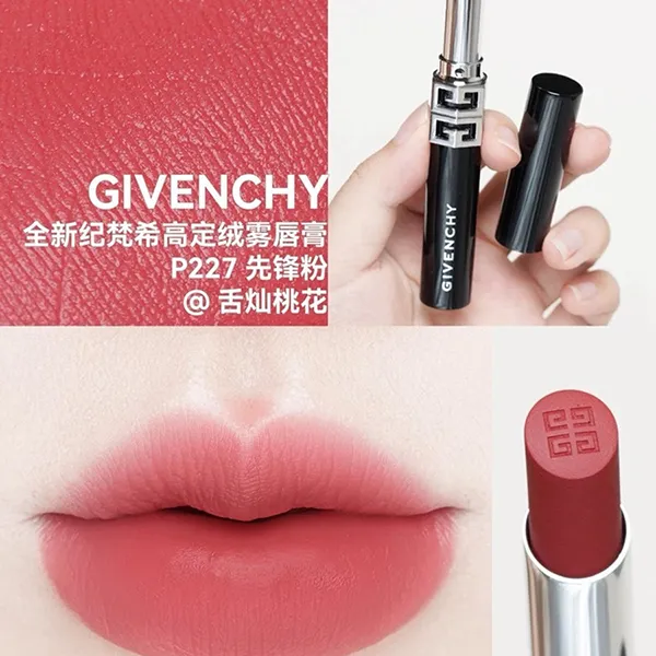 Son Dưỡng Givenchy Le Rouge Velvet Matte Long-Lasting Lipstick P227 Màu Đỏ Hồng Đất