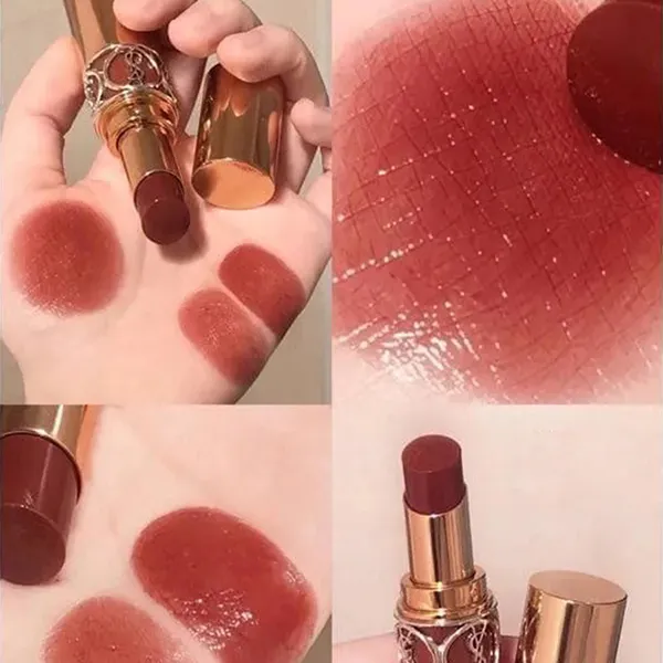 Son Dưỡng Môi Yves Saint Laurent YSL Rouge Volupté Shine 122 Burnt Zellig Màu Cam Đỏ Đất