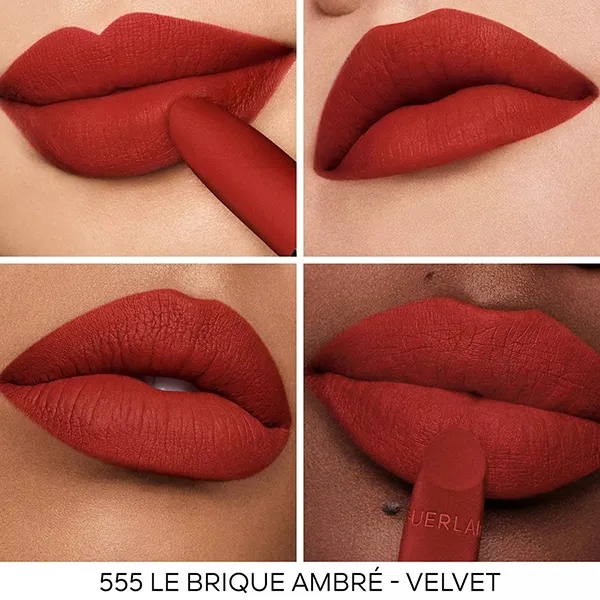 Son Guerlain Rouge G Velvet Lipstick Refill 555 Le Brique Ambré Màu Đỏ Gạch