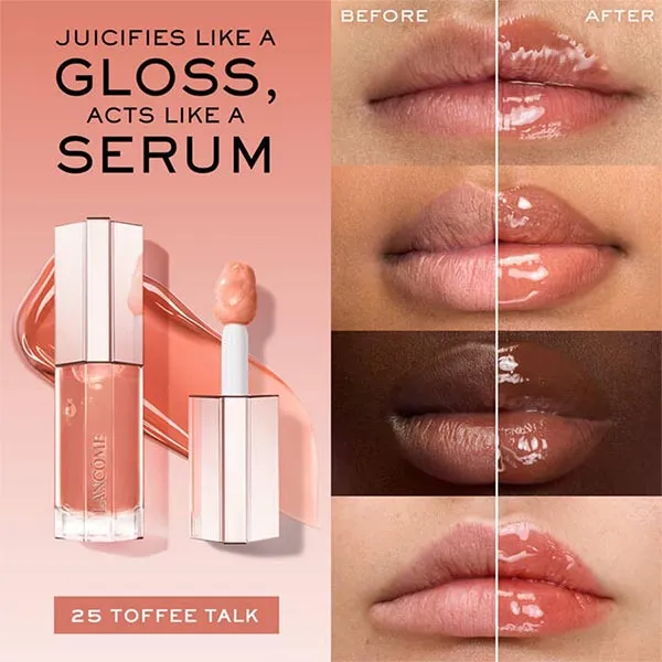 Son Kem Lancôme Lip Idôle Juicy Treat Lip Oil Gloss 25 Toffee Talk Màu Cam San Hô