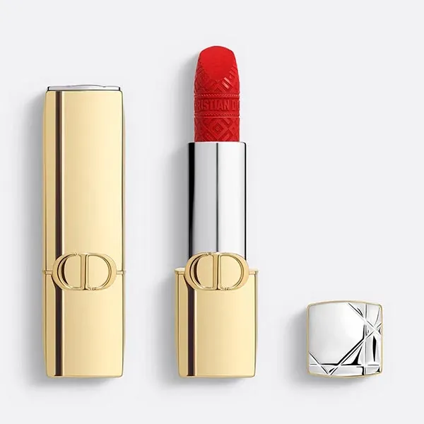 Son Lì Dior Rouge Lipstick Limited Edition Golden Case 999 Velvet Finish Màu Đỏ Tươi
