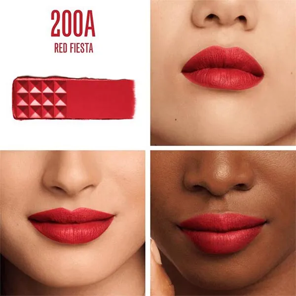 Son Lì Valentino Spike Valentino Buttery Matte Lip Color 200A Red Fiesta Màu Đỏ Gạch