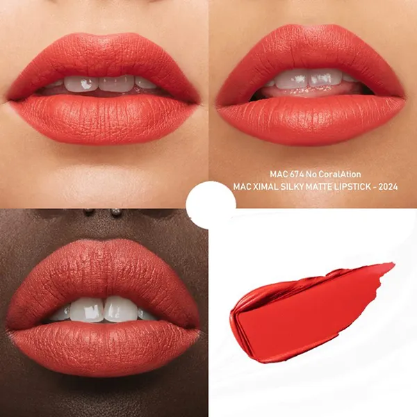 Son MAC Ximal Silky Matte 674 No Coral Ation Màu Cam Đào