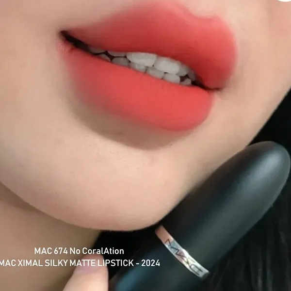 Son MAC Ximal Silky Matte 674 No Coral Ation Màu Cam Đào