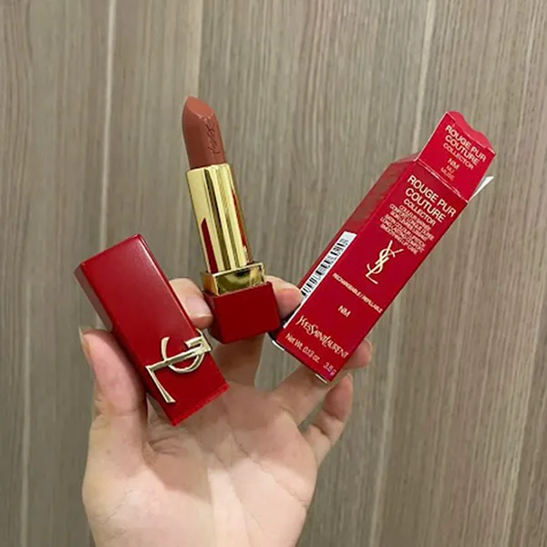 Son YSL NM Nu Muse Latex Love Edition Rouge Pur Couture Satin Lipstick Màu Cam Đất