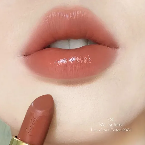 Son YSL NM Nu Muse Latex Love Edition Rouge Pur Couture Satin Lipstick Màu Cam Đất