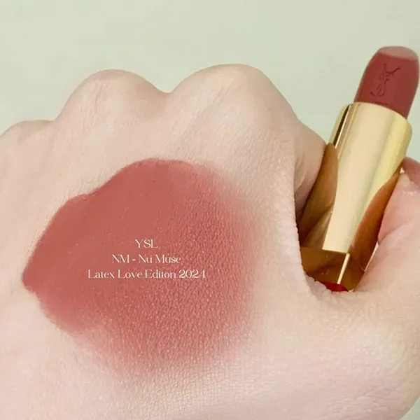 Son YSL NM Nu Muse Latex Love Edition Rouge Pur Couture Satin Lipstick Màu Cam Đất