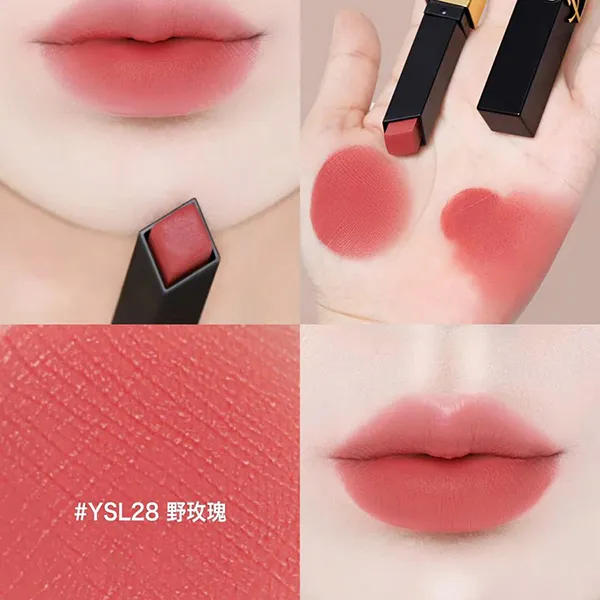 Son Yves Saint Laurent YSL The Slim 28 Màu Hồng San Hô (Mẫu Mới 2025)