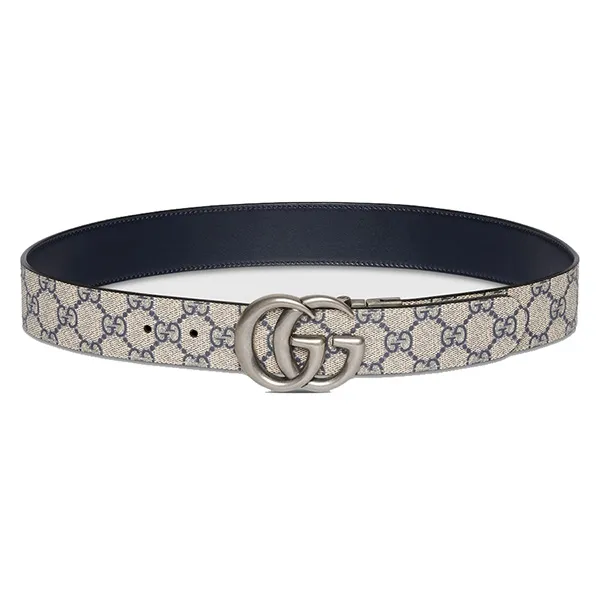 Thắt Lưng Nam Gucci GG Marmont Reversible Belt Màu Xanh Be Size 85