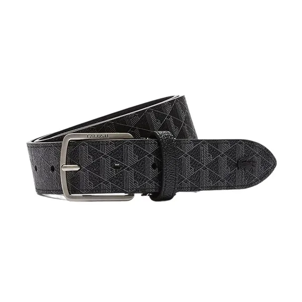 Thắt Lưng Nam Lacoste Monogram Tongue Buckle Woven Belt RC4041 H45 Black Màu Đen