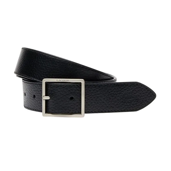 Thắt Lưng Nam Lacoste Reversible Grained Leather Belt With Square Buckle Engraved RC4004- E53 Black Màu Đen Size 110