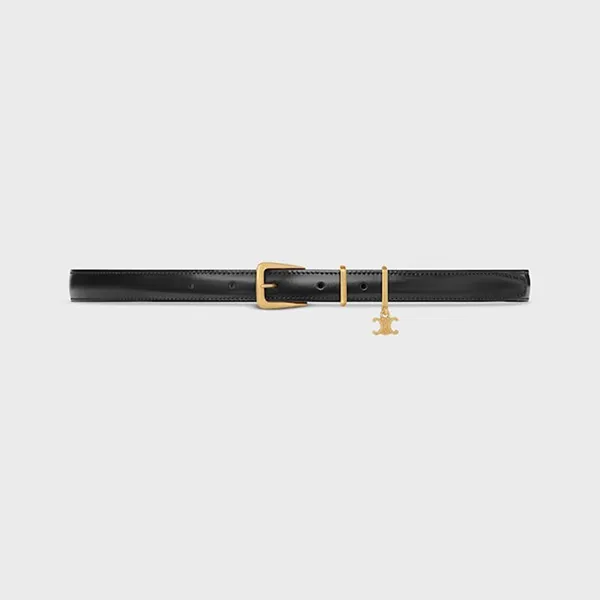 Thắt Lưng Nữ Celine Elegant Charm Belt 18mm In Taurillon Leather Black Màu Đen Size 80