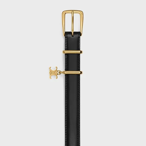 Thắt Lưng Nữ Celine Elegant Charm Belt 18mm In Taurillon Leather Black Màu Đen Size 80
