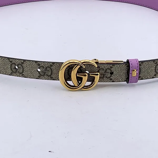 Thắt Lưng Nữ Gucci Monogram Lilac Reversible Belt Marmont GG Buckle Purple Màu Xám Tím Size 75