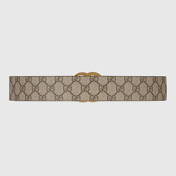 Thắt Lưng Unisex Gucci Calf Matt GG Marmont Mono Belt 400593 92TLT 8358 Bản 4cm Màu Nâu Be Size 85