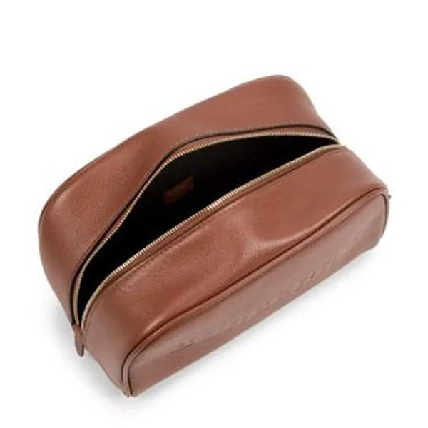 Túi Cầm Tay Burberry Logo Leather Pouch 8061363 Màu Nâu