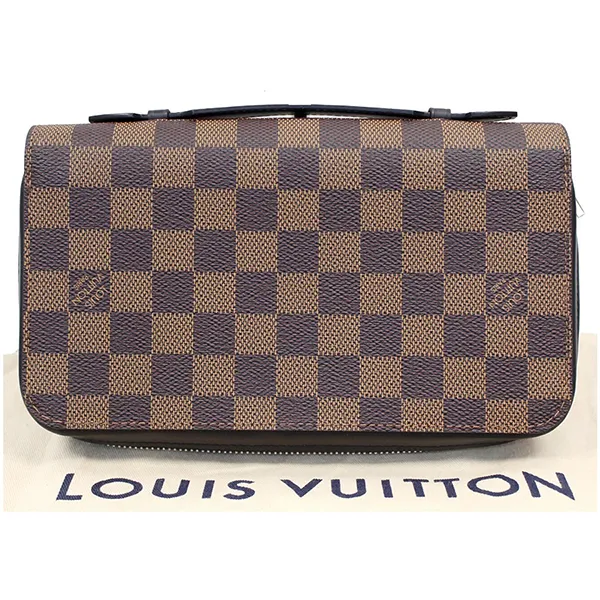 Túi Cầm Tay Nam Louis Vuitton LV Zippy XL Damier Ebene Wallet Brown Màu Nâu