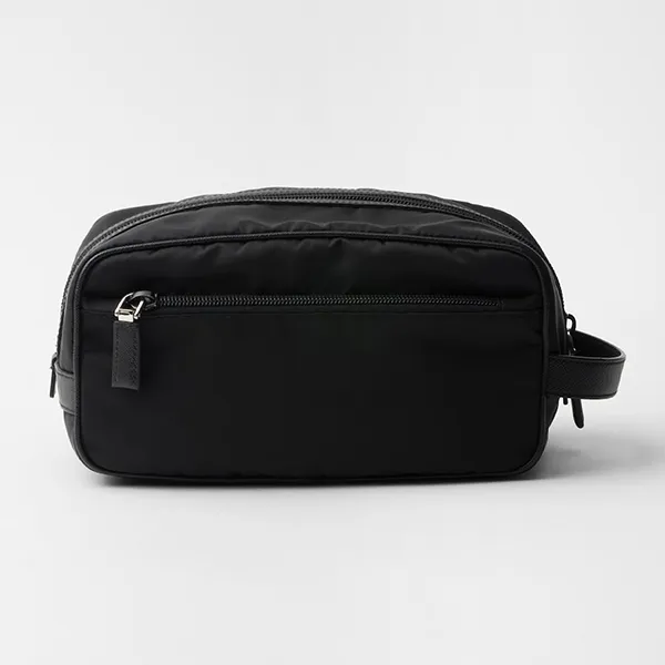 Túi Cầm Tay Prada Re-Nylon And Saffiano Leather Travel Pouch Màu Đen
