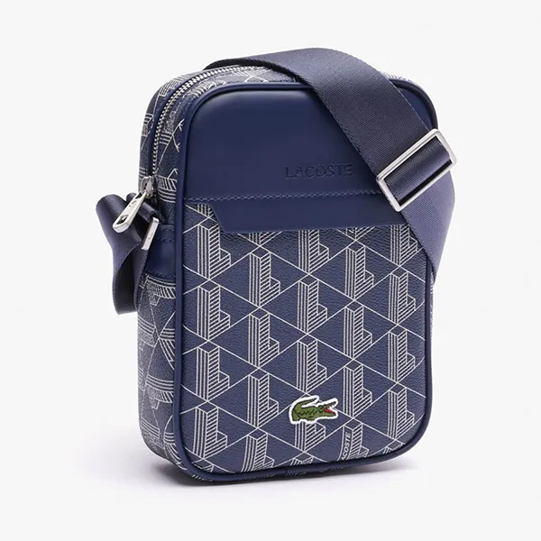 Túi Đeo Chéo Nam Lacoste Pique Leather NH4482BG M83 Màu Xanh Navy